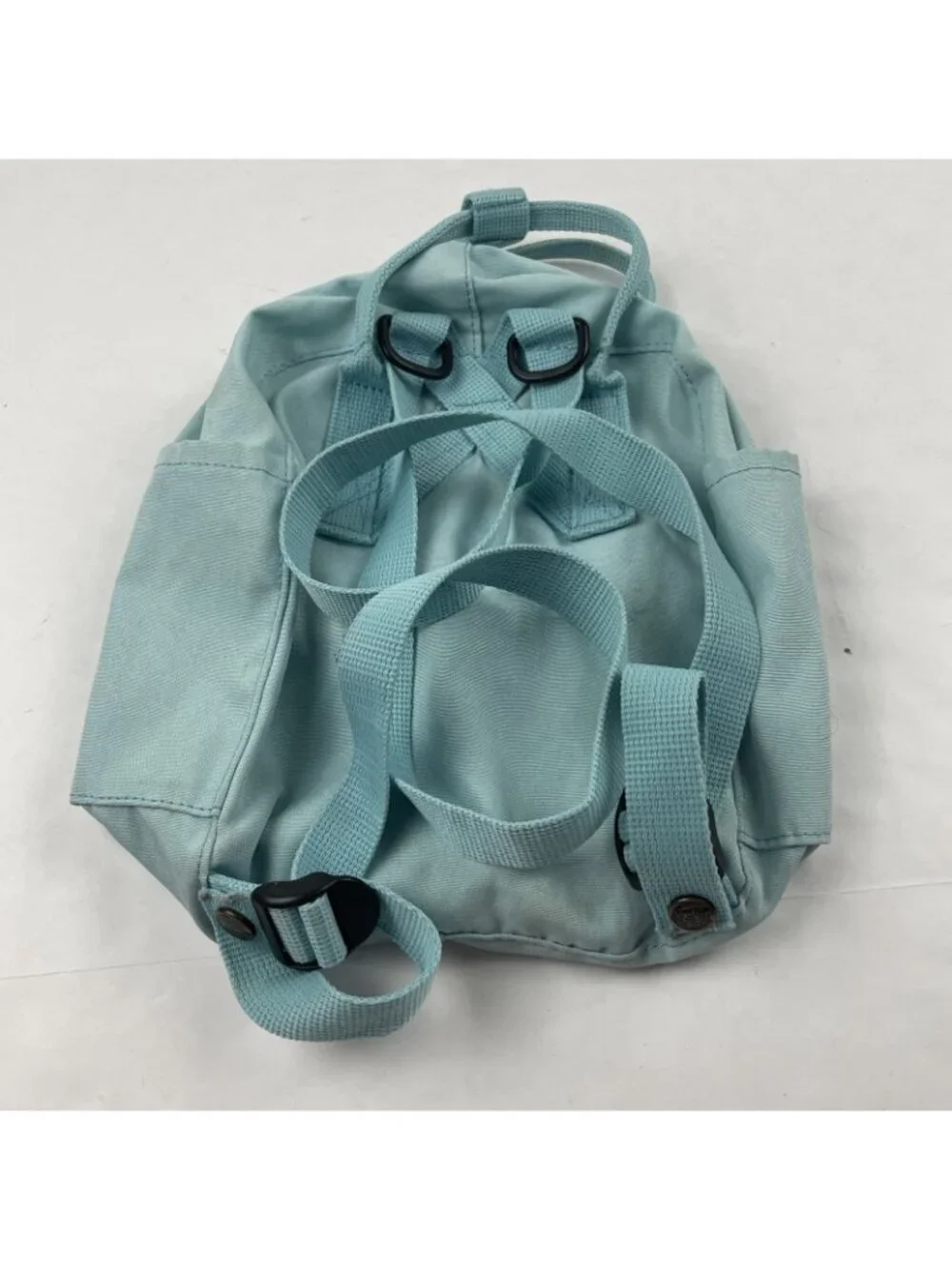 Fjallraven Kanken Mini Backpack Top Handle Side Pockets Light Blue Travel